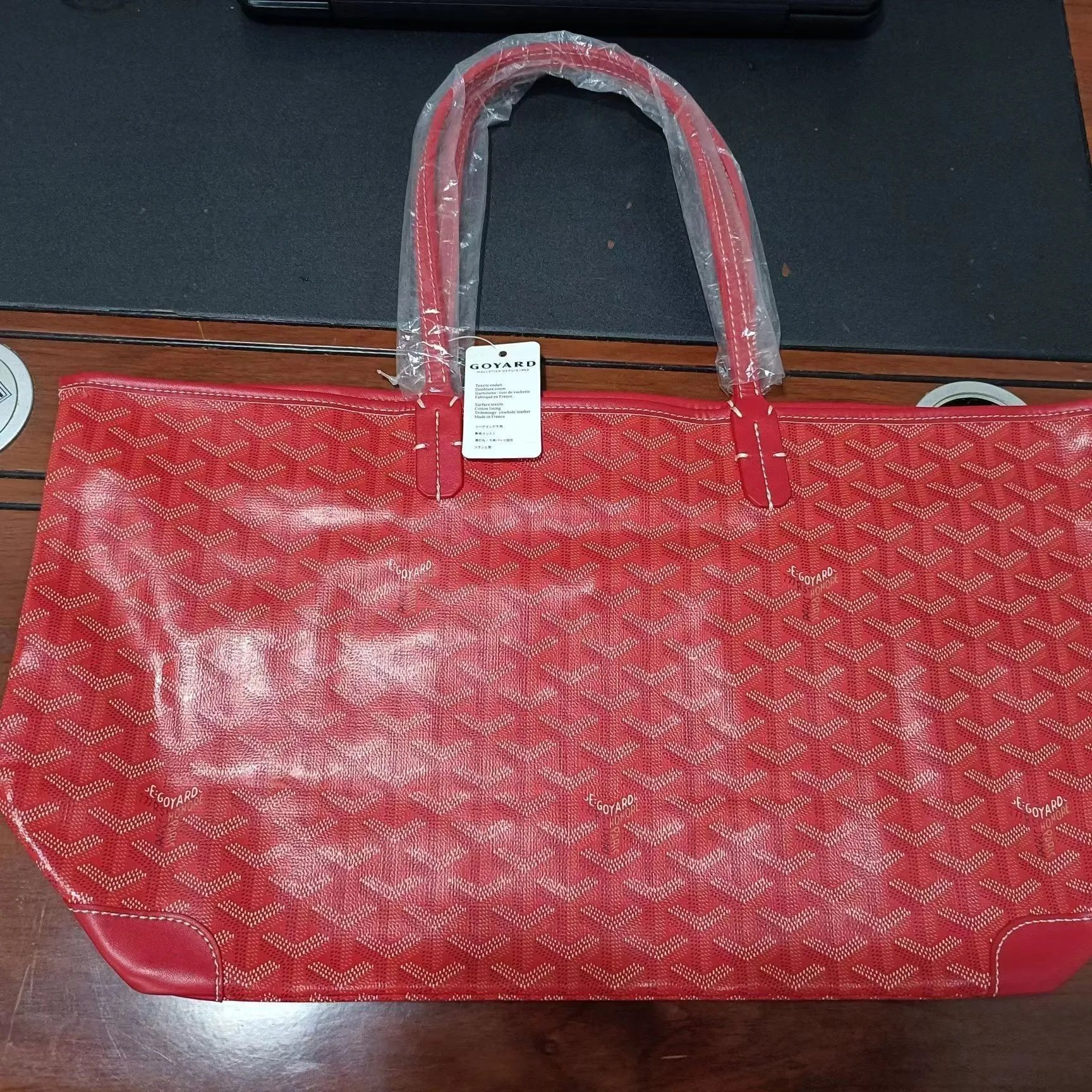 Goyard Saint Louis Tote Black Monogram Canvas Tote Bag - 9