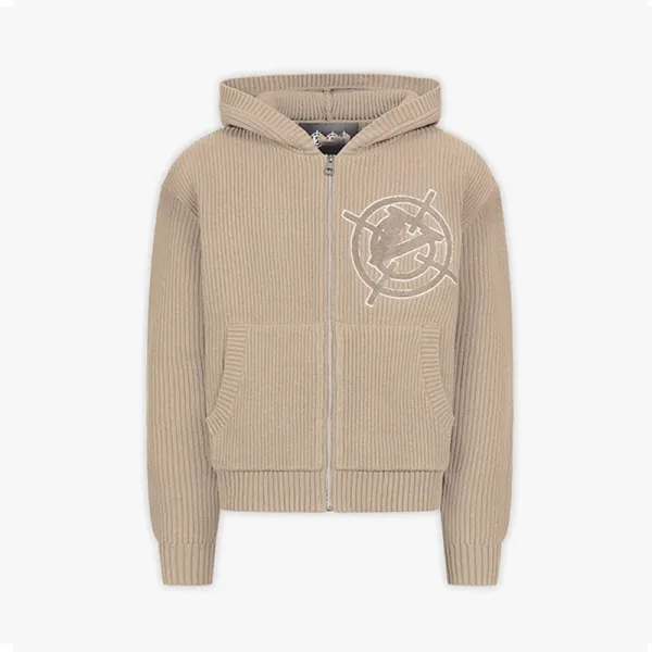 Design Ribbed Zip-Up Hoodie Navy - 10