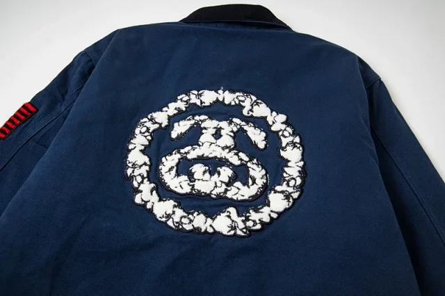 Denim Tears Jackets Collared Zip Jacket with Cotton Wreath Graphic product detail image 2