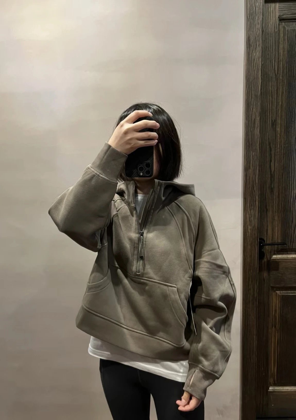 Design Olive Green Half-Zip Hoodie - 6