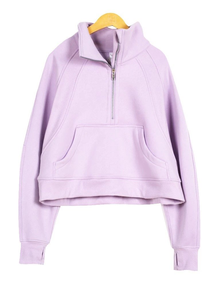 Design Half-Zip Cropped Hoodie Neon Lime - 9