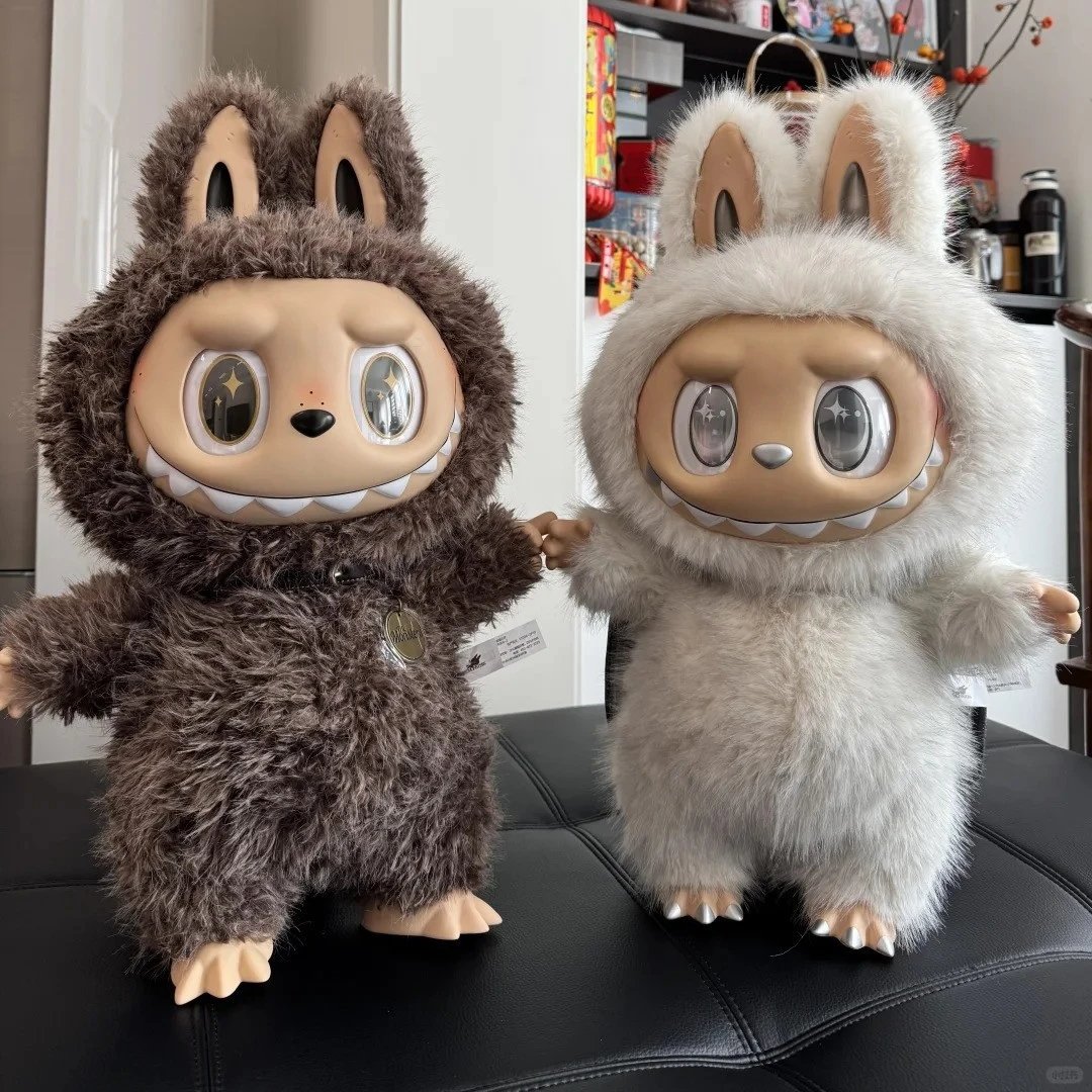 Furry Animal Plush Toys - Brown and White