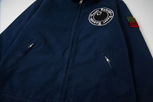 Denim Tears Jackets Collared Zip Jacket with Cotton Wreath Graphic product detail image 3