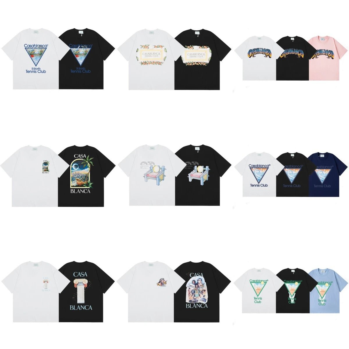 【 DX41 】 Summer New Style Printed Men's and Women's Loose Short sleeved T-shirt Collection 1
