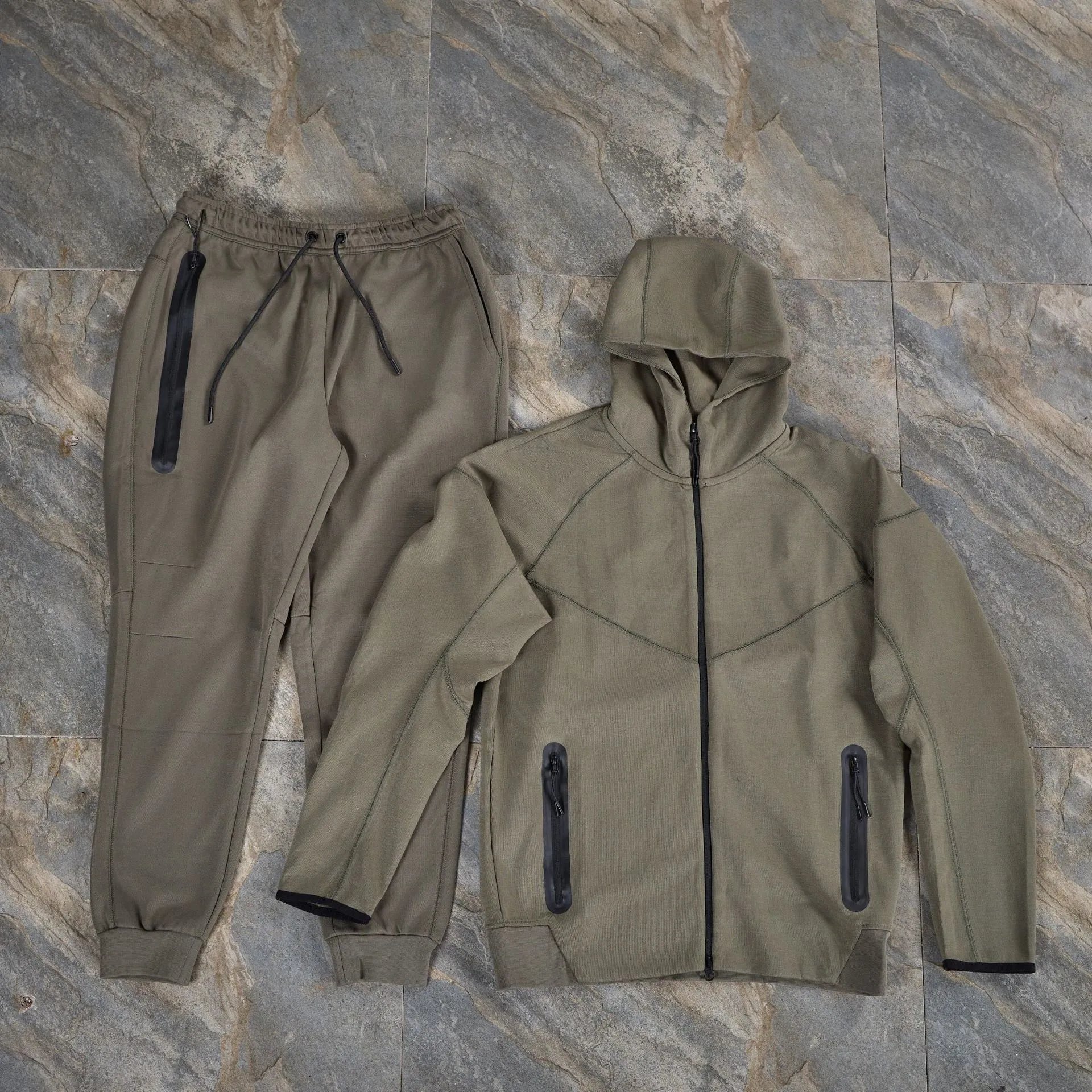 Nike Tech Fleece Hoodie and Joggers Set Gray / Black - 11