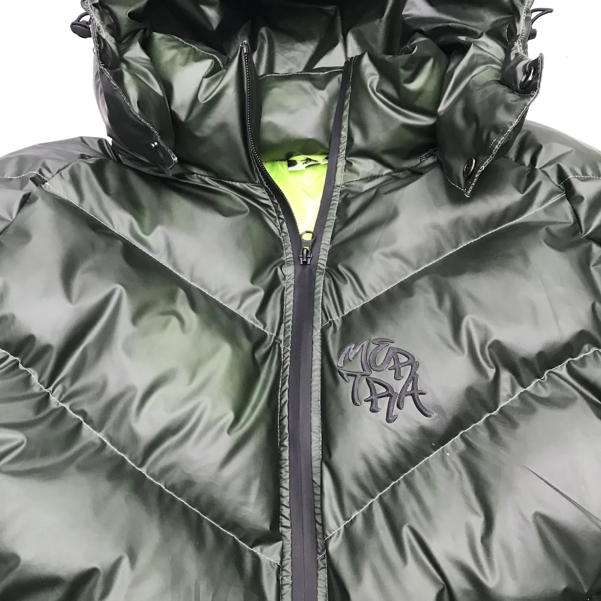 Broken Planet Gradient Green Handprint Down Jacket - 13