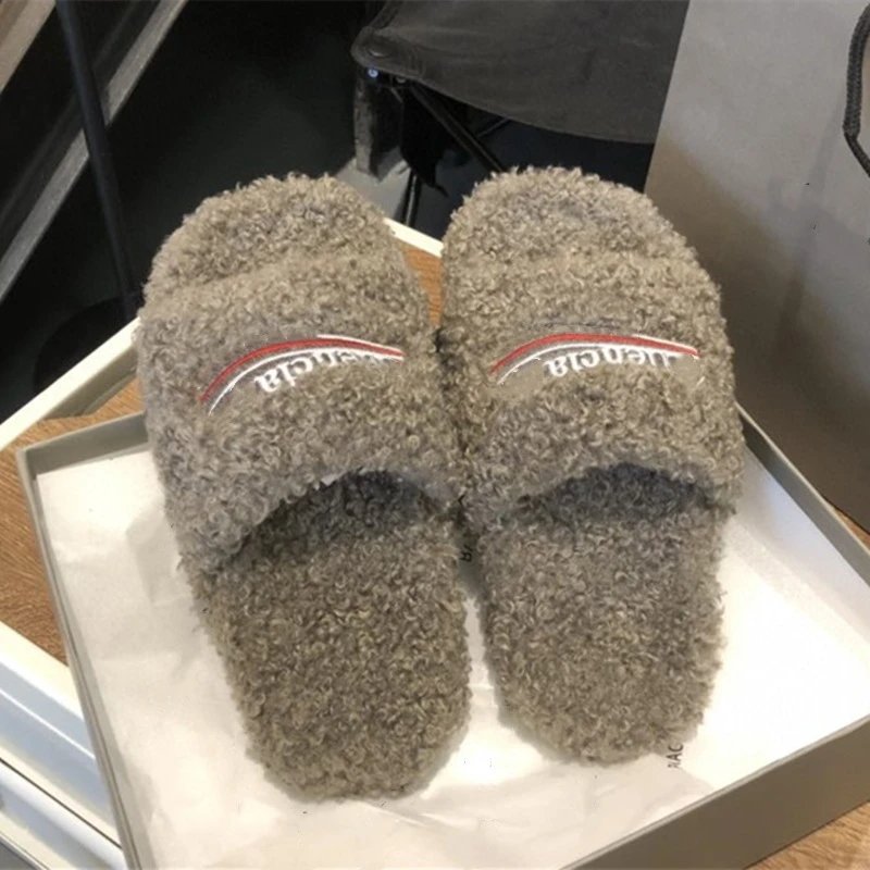 Design Lencia Fuzzy Slide Slippers Orange Slippers - 20