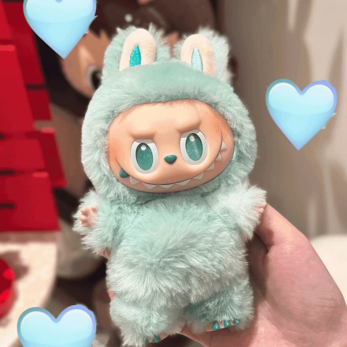 Pop Mart The Monsters Labubu Bunny Plush Figure in Teal Mint