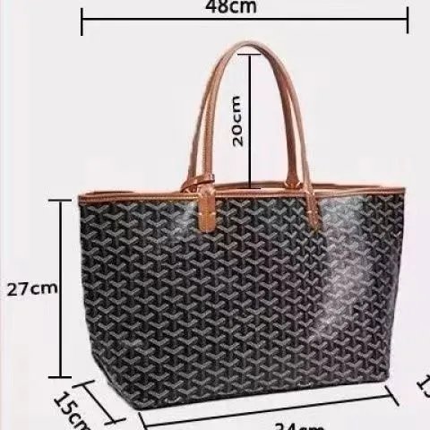 Goyard Saint Louis Tote Black Monogram Canvas Tote Bag - 2
