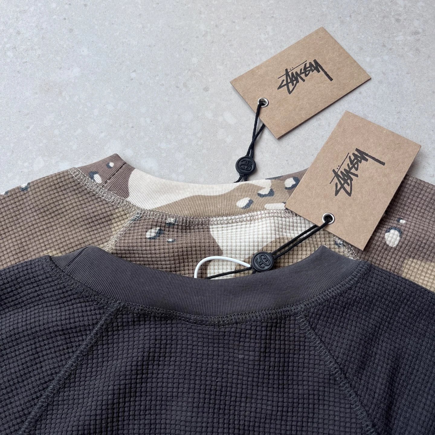 Camo Waffle Loose Vintage Cargo Crewneck Sweatshirt photo 7