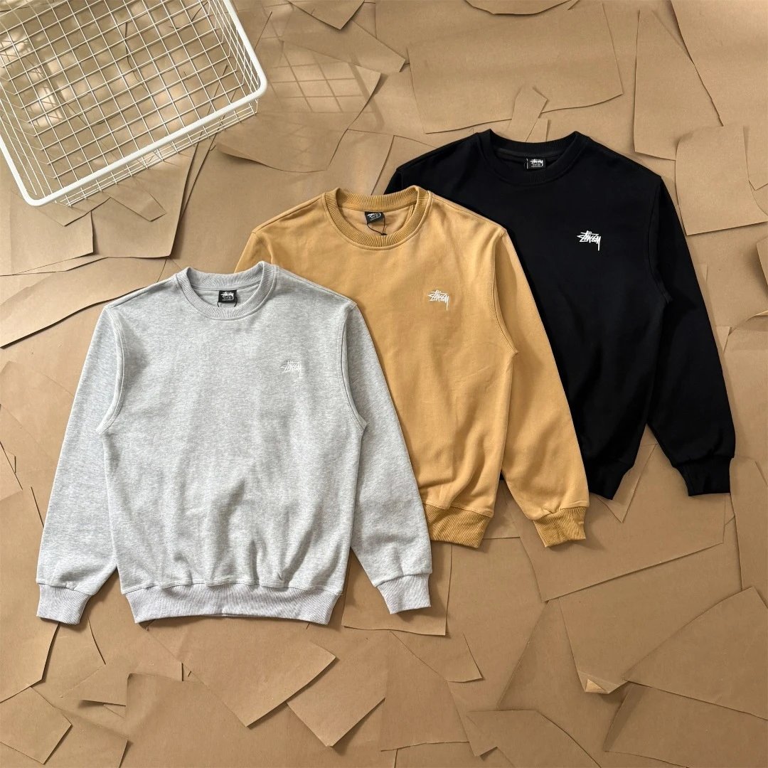 经典小刺绣经典基础圆领套头卫衣重磅