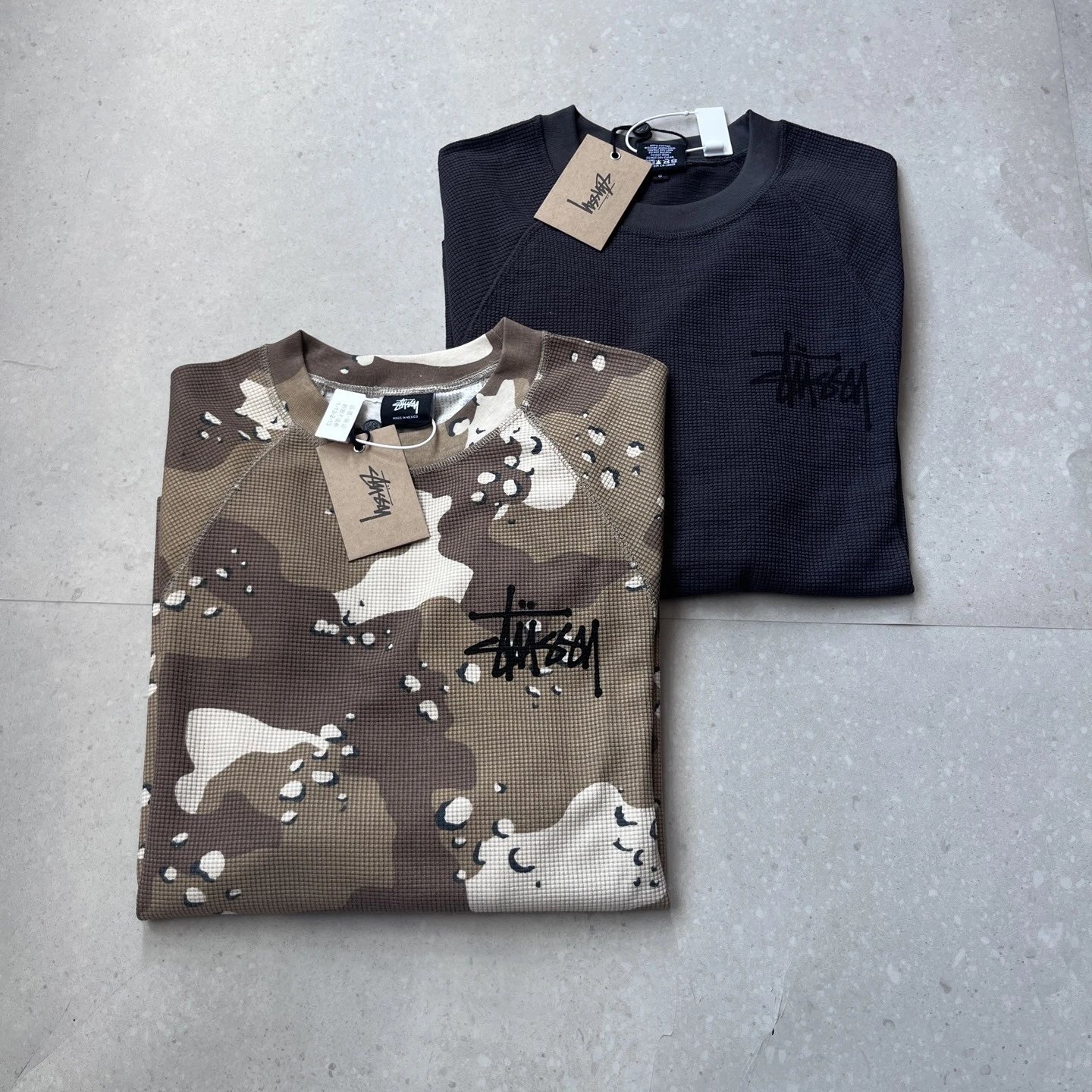 Camo Waffle Loose Vintage Cargo Crewneck Sweatshirt photo 4
