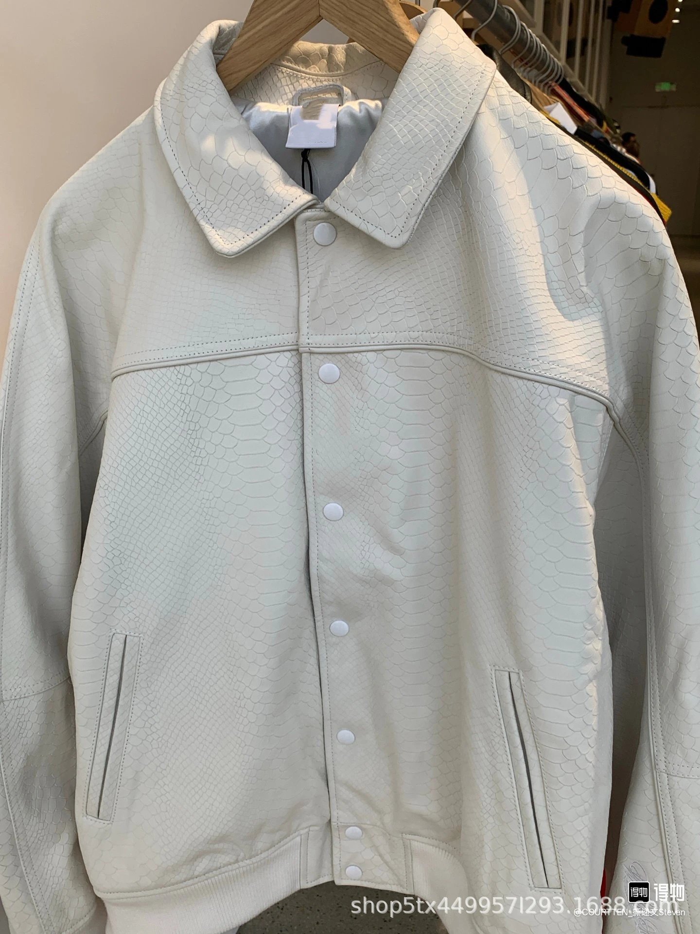 American retro leather jacket photo 6