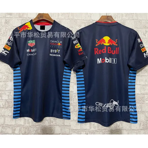 Red Bull Racing x Oracle Team Honda Official Race Shirt Navy Blue Jersey - 1