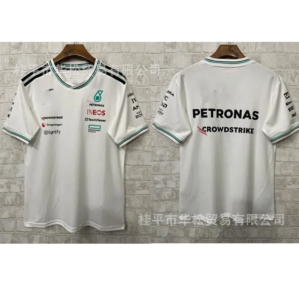 Mercedes-AMG Petronas F1 Team x CrowdStrike Official Race Shirt White Jersey - 1
