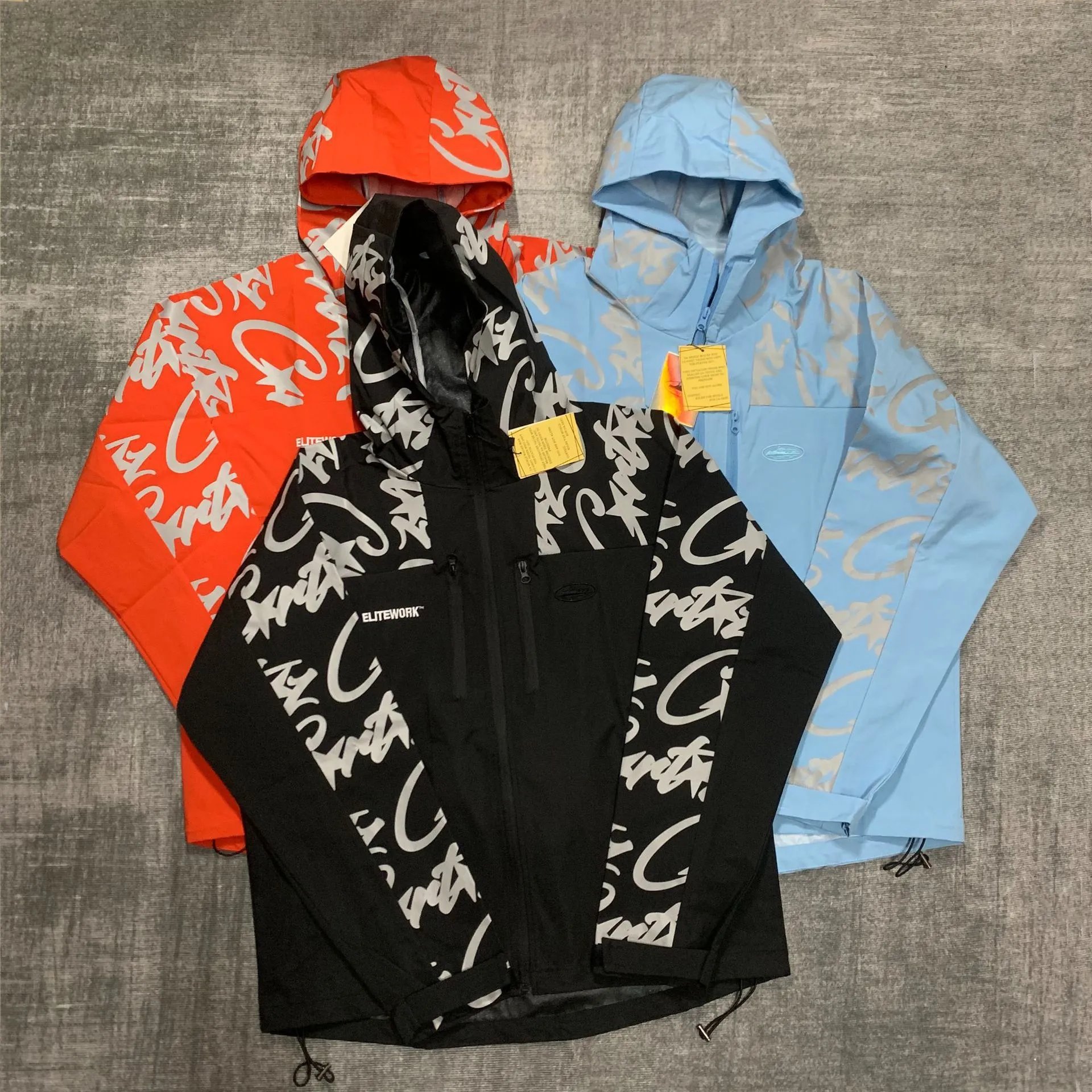 Cr*otei*z跨境冲锋衣拉链外套美式街头宽松复古防水防风夹克