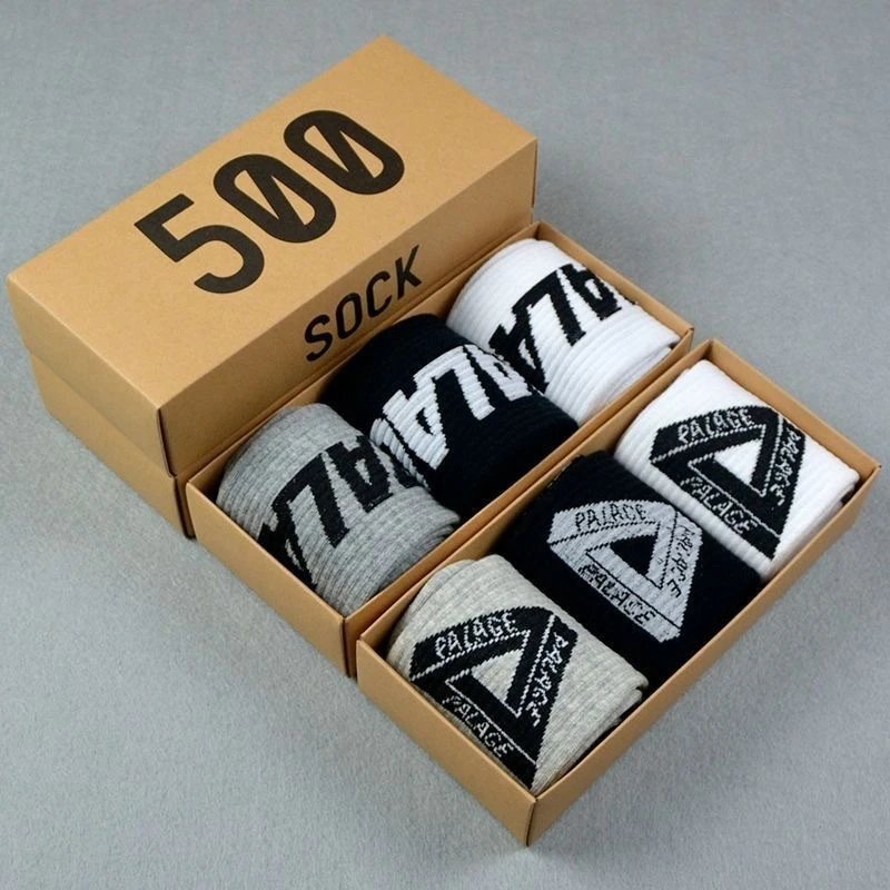 袜子运动袜黑白中筒袜篮球袜吸汗p字母长筒袜