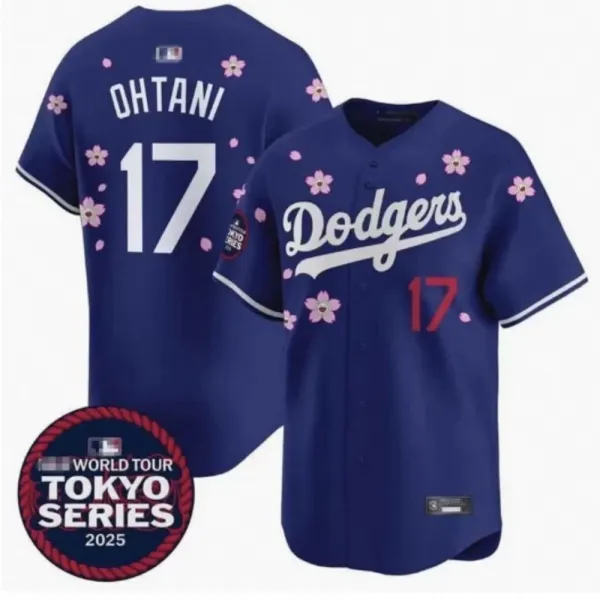 Los Angeles Dodgers x MLB Tokyo Series 2025 Shohei Ohtani Navy Sakura Jersey - 1