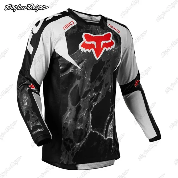 Fox Racing 180 Motocross Jersey Red/Navy Blue - 27