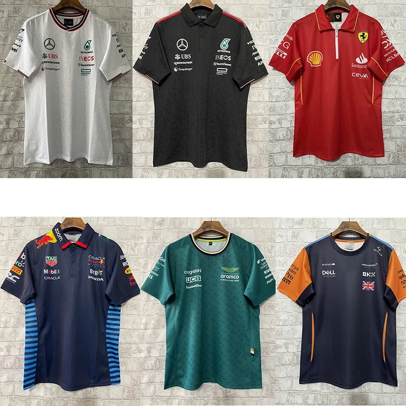 Aston Martin, Ferrari, Red Bull, McLaren, Mercedes Racing Shirts, Sports Short Sleeves, Casual Wear