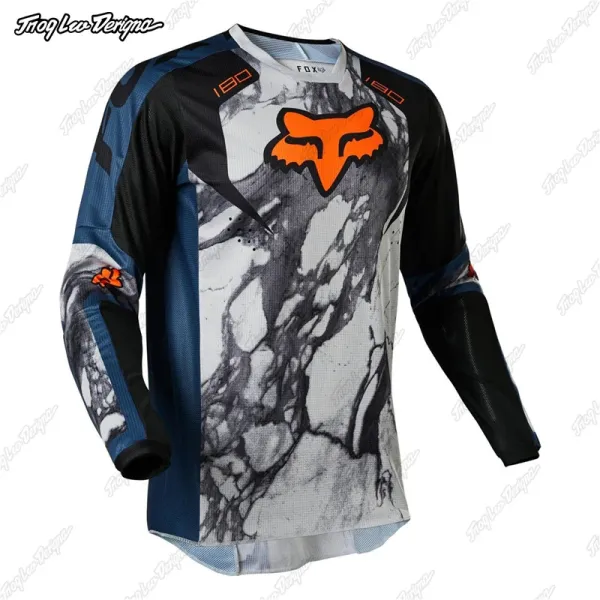 Fox Racing 180 Motocross Jersey Red/Navy Blue - 26