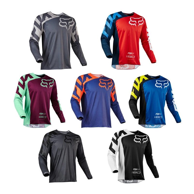Fox Racing 180 Motocross Jersey Red/Navy Blue - 5
