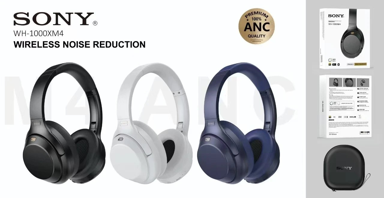 Design Sony WH-1000XM4 Black Wireless Noise-Canceling Over-Ear Headphones Over Ear Headphones - 3