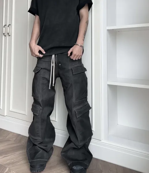 Rick Owens DRKSHDW Cargo Pants Gradient Wash Denim - 9