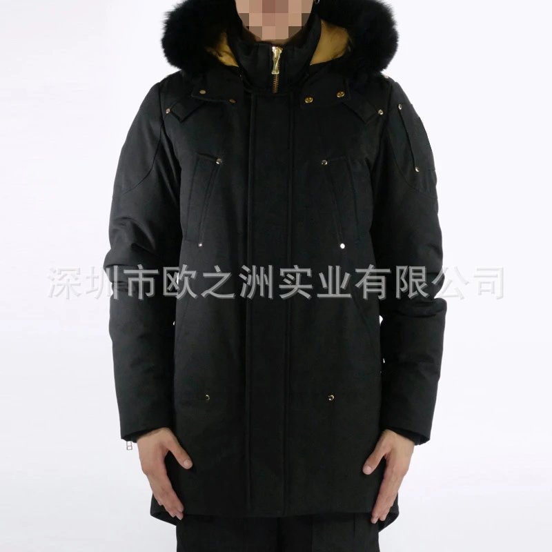 Design Parka Coat Black with Fur Hood - 3