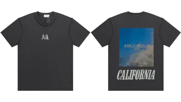 Design Ask Yourself California Graphic T-Shirt Black T-Shirts - 1