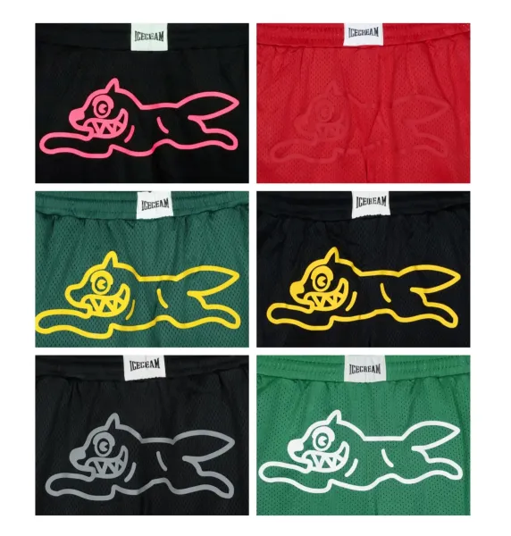 A Bathing Ape Icecream Dog Logo Mesh Shorts Black Shorts - 7
