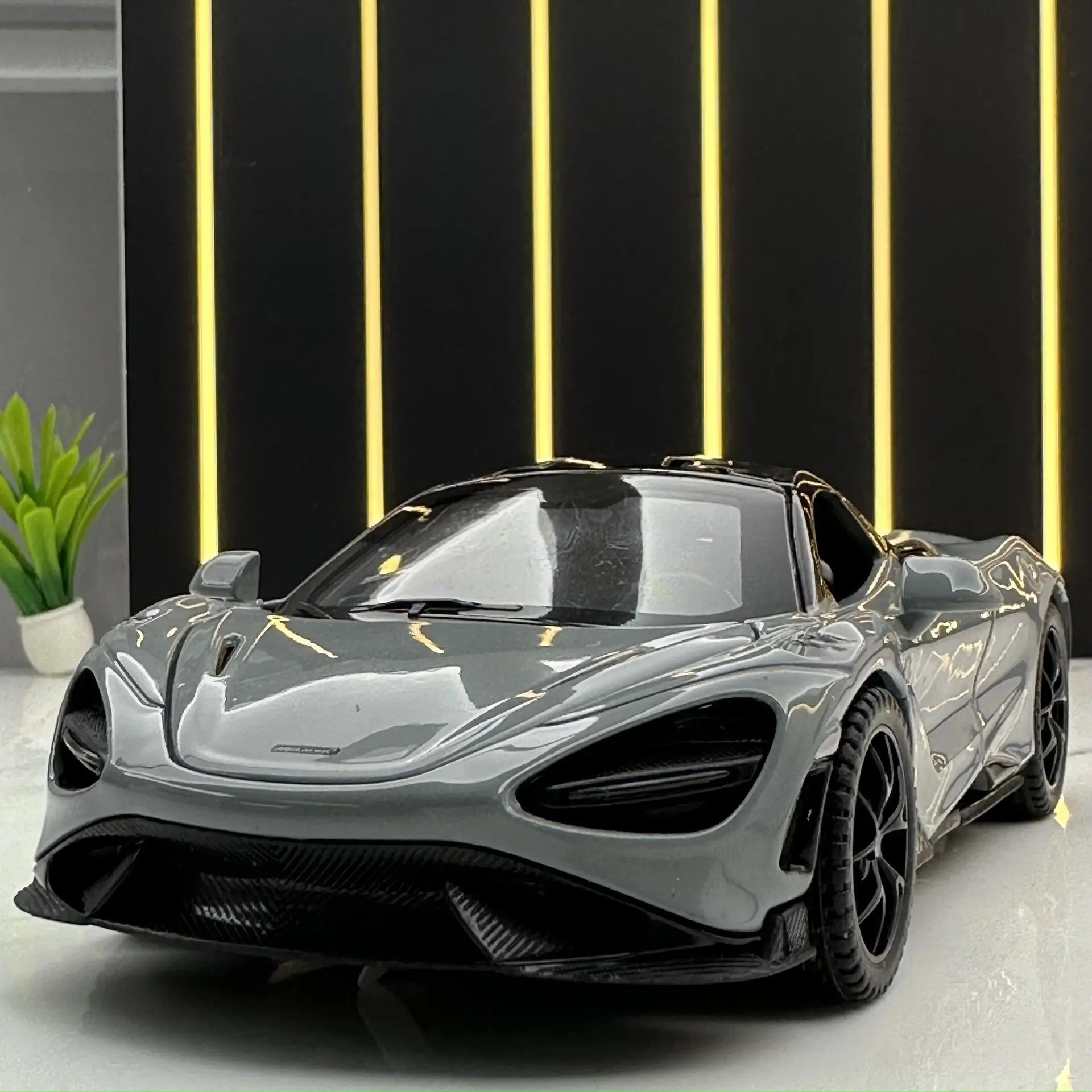 Grey McLaren Supercar Die-Cast Model