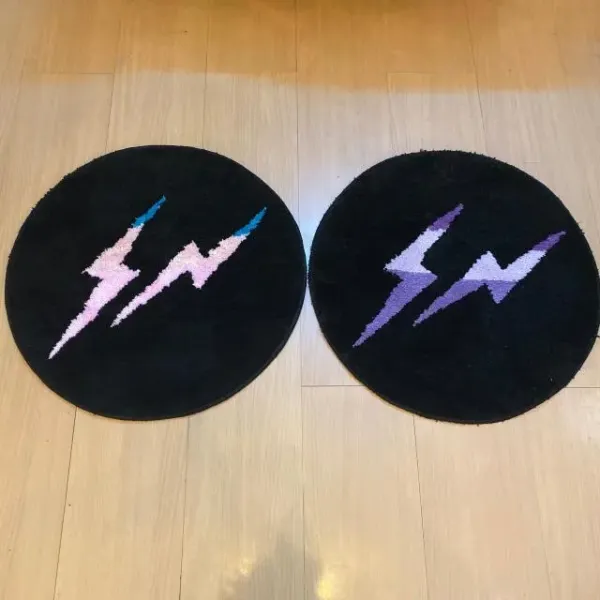 Off-White Lightning Bolt Rug Black Purple Multicolor Accessories - 15