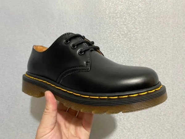 Dr. Martens 1461 Quad Black Leather Derby Shoes - 3