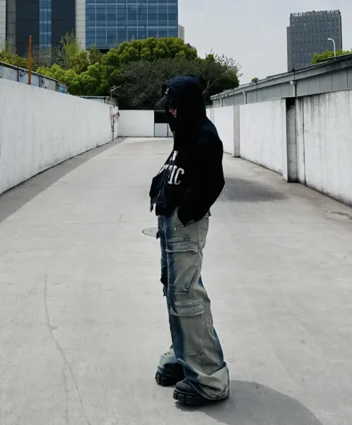 Rick Owens DRKSHDW Cargo Pants Gradient Wash Denim - 16