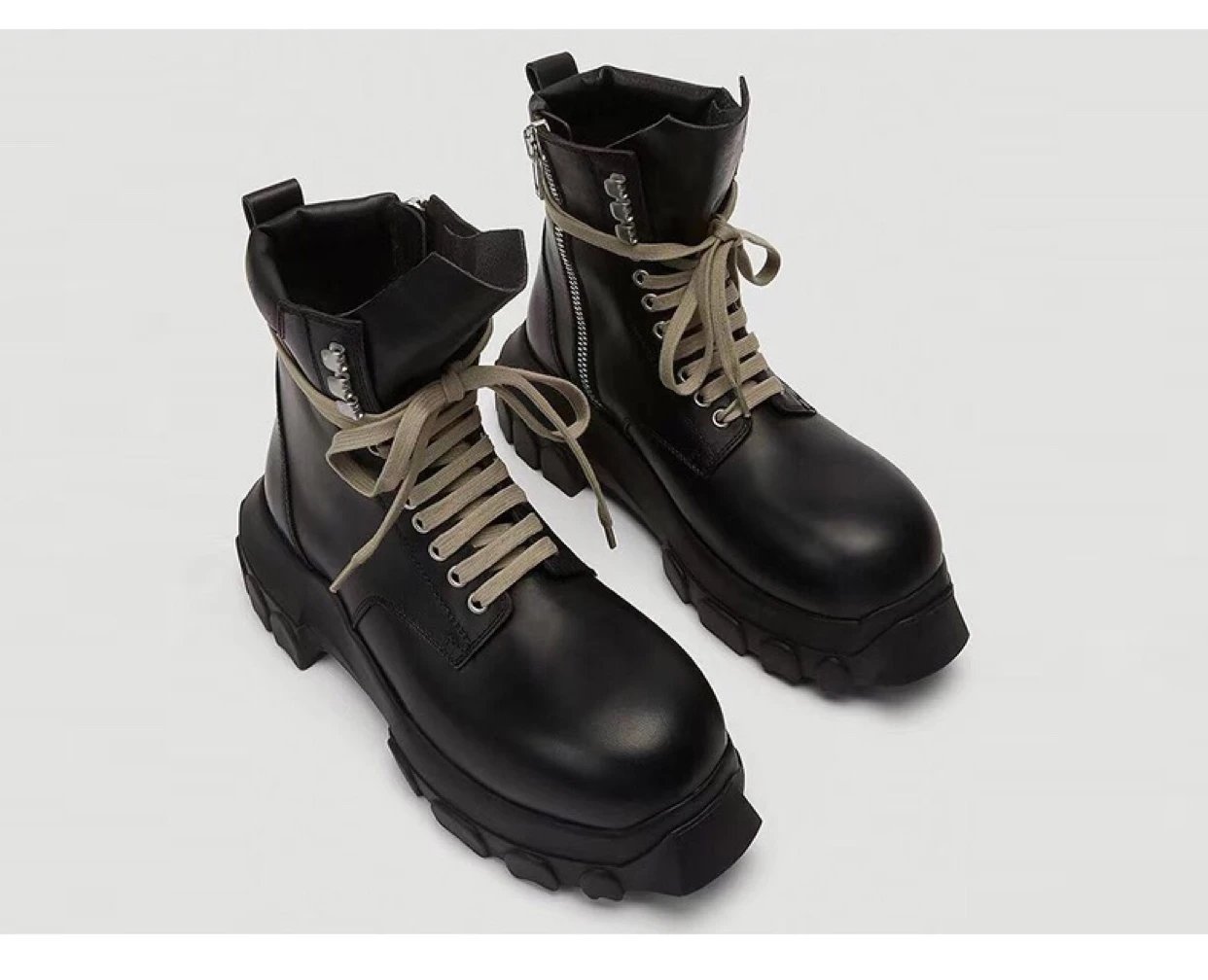 Design Chunky Combat Boot Black Fleece-Lined - 7