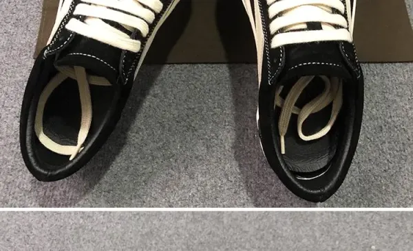 Rick Owens Low-Top Leather Sneaker Black with Cream Sole - 29