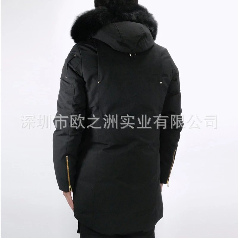 Design Parka Coat Black with Fur Hood - 4