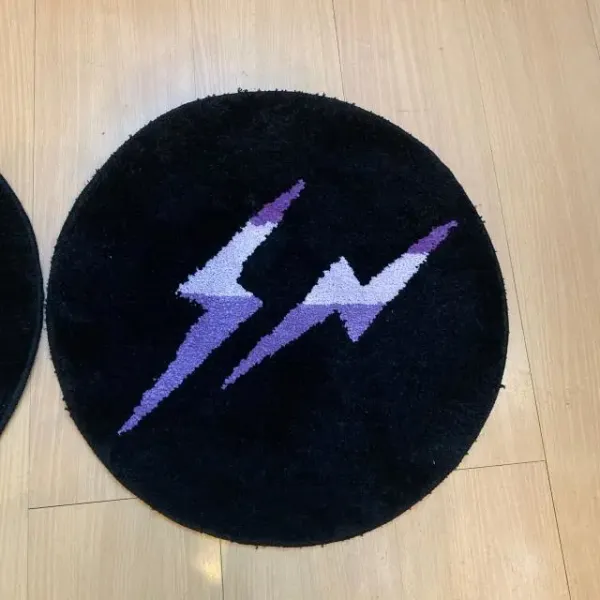 Off-White Lightning Bolt Rug Black Purple Multicolor Accessories - 14