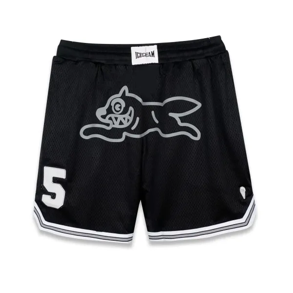 A Bathing Ape Icecream Dog Logo Mesh Shorts Black Shorts - 1