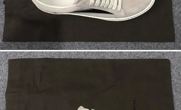 Rick Owens Low-Top Leather Sneaker Black with Cream Sole - 34