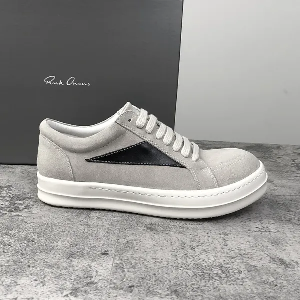 Rick Owens Geobasket Gray Suede Sneakers - 1