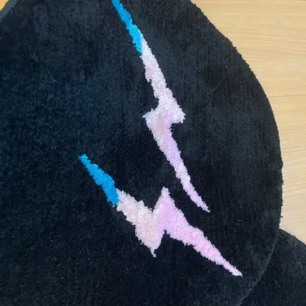 Off-White Lightning Bolt Rug Black Purple Multicolor Accessories - 19