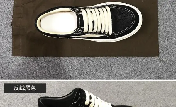 Rick Owens Low-Top Leather Sneaker Black with Cream Sole - 26