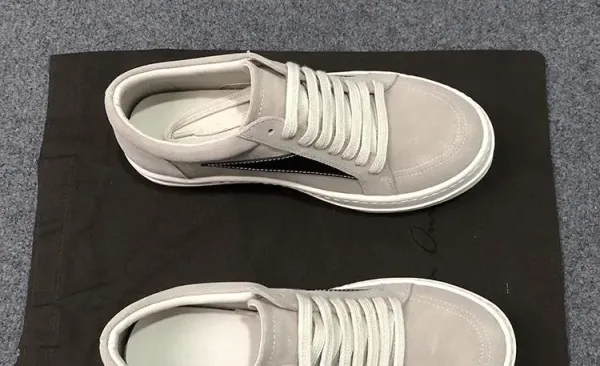 Rick Owens Low-Top Leather Sneaker Black with Cream Sole - 33