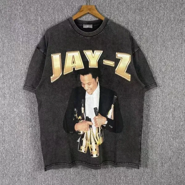 Design Jay-Z Gold Foil Graphic Oversized T-Shirt - 1