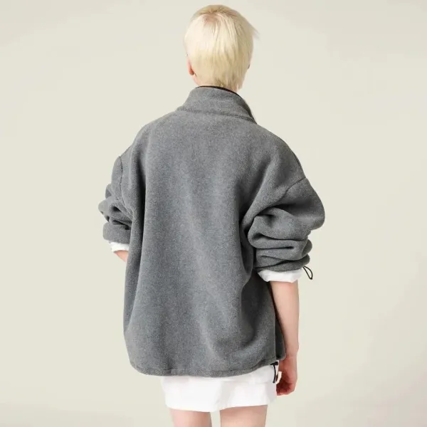 Miu Miu Fleece Zip-Up Jacket Black Outerwear - 14