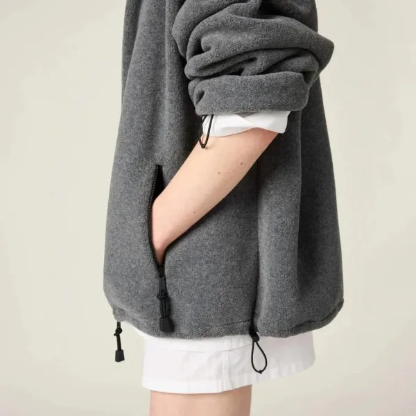 Miu Miu Fleece Zip-Up Jacket Black Outerwear - 15