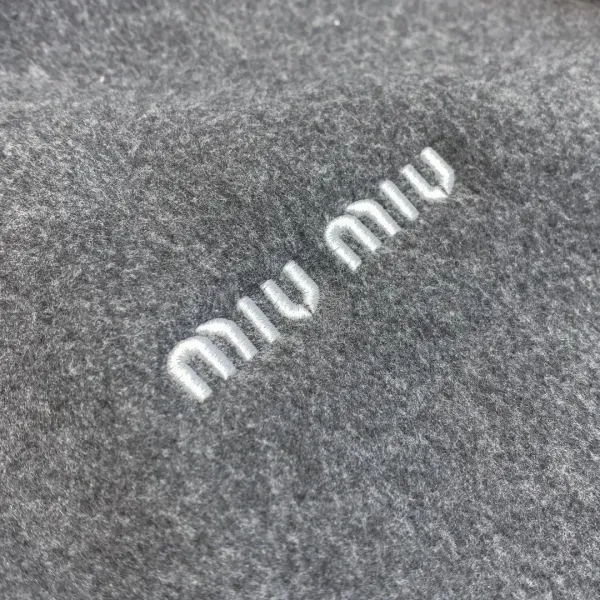Miu Miu Fleece Zip-Up Jacket Black Outerwear - 28