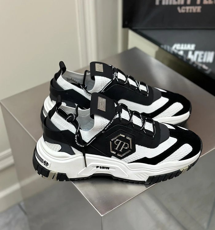 Philipp Plein PP Logo Chunky Sneakers Black White